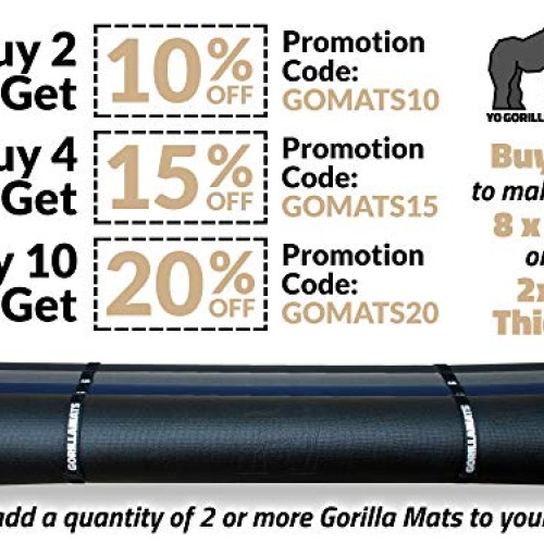 Gorilla Mats Premium Large Exercise Mat – 6 x 4 x 1/4 Ultra Dur...