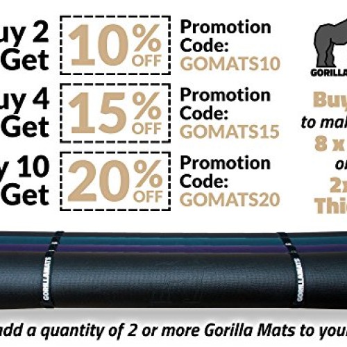 Gorilla Mats Premium Large Yoga Mat – 6 x 4 x 8mm Extra Thick & ...