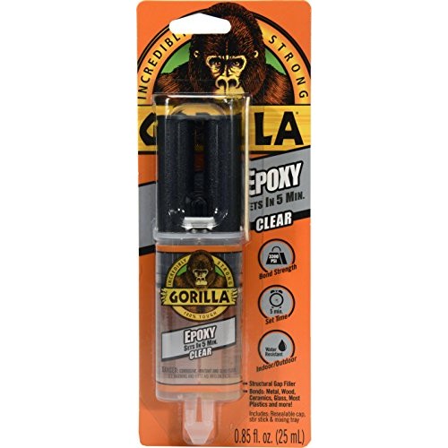 Gorilla 2 Part Epoxy, 5 Minute Set, .85 Ounce Syringe, Clear, Pac...