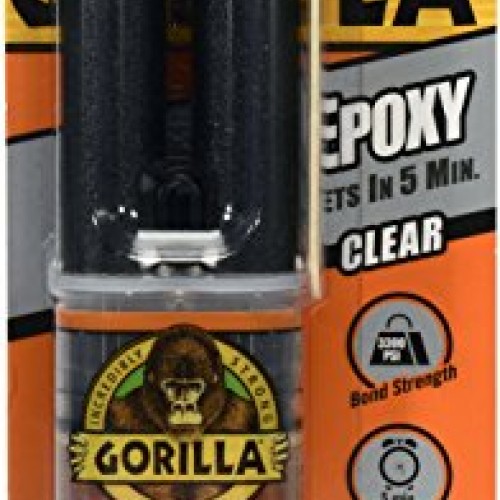 Gorilla 2 Part Epoxy, 5 Minute Set, .85 Ounce Syringe, Clear, Pac...