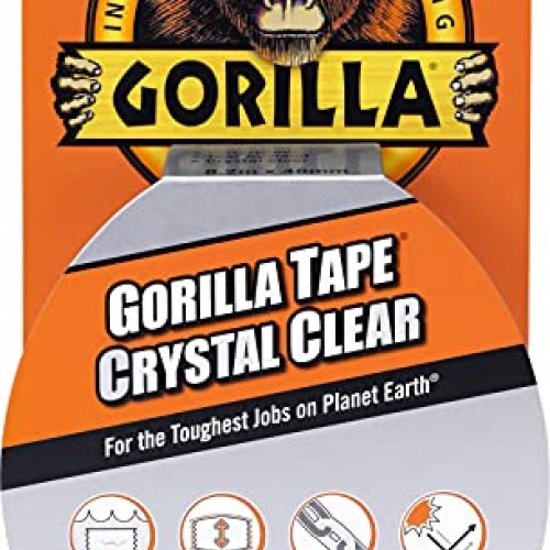 Gorilla Crystal Clear Duct Tape, 1.88” x 9 yd, Clear, Pack of 1 ...