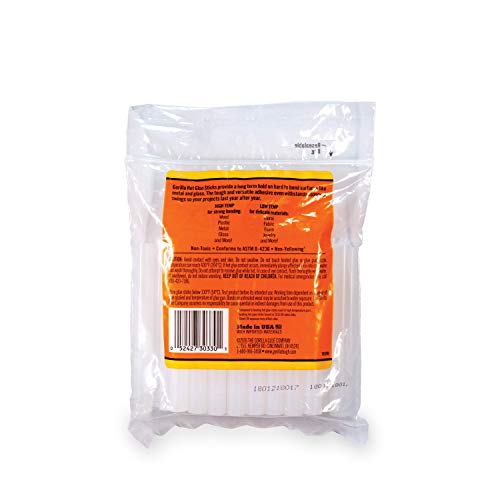 Gorilla Hot Glue Sticks, Full Size, 4 Long x .43 Diameter, 30 Co...