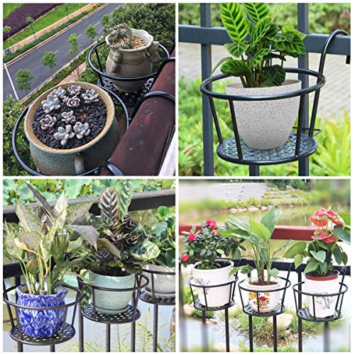 Hanging Railing Planter Baskets Flower Pot Holder Garden Planter S...