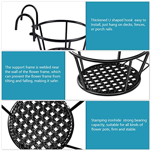 Hanging Railing Planter Baskets Flower Pot Holder Garden Planter S...