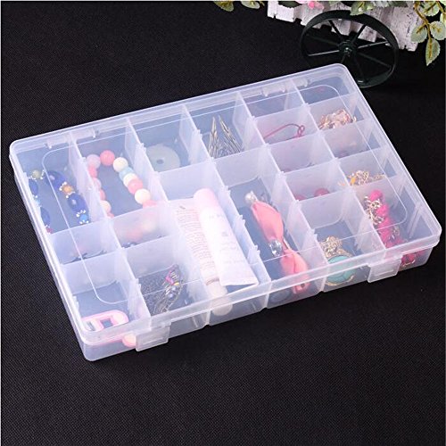 Gospire 36 Grids Clear Plastic Jewelry Box Organizer Storage Conta...