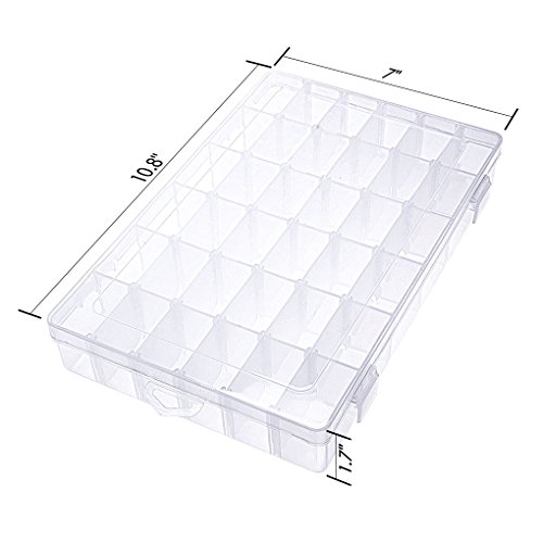 Gospire 36 Grids Clear Plastic Jewelry Box Organizer Storage Conta...