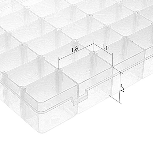 Gospire 36 Grids Clear Plastic Jewelry Box Organizer Storage Conta...