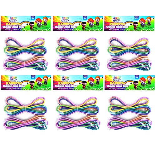 Gosu Toys Rainbow Chinese Jump Ropes Bundle Pack for Kids Outdoor ...