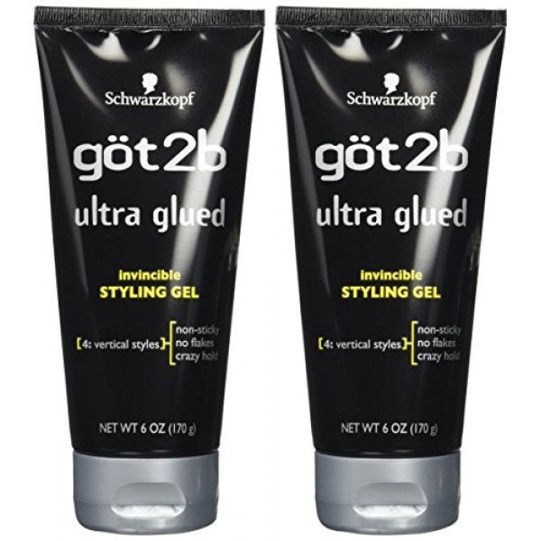 Got2b Ultra Glued Invincible Styling Hair Gel, 6 Ounces Pack of 2