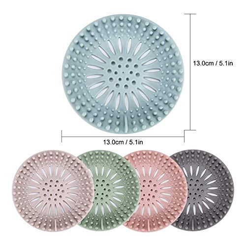 Hair Catcher Shower Drain Durable Silicone Hair Stopper Shower Dra...