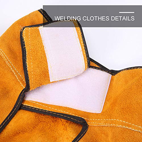 Welding Jacket Leather Apron Heavy-Duty Work Anti-scald Flame Resi...