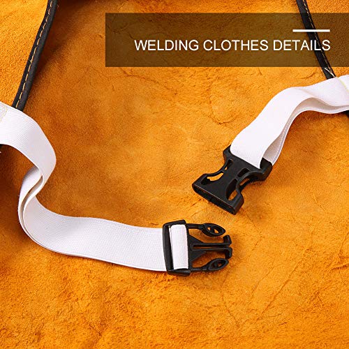 Welding Jacket Leather Apron Heavy-Duty Work Anti-scald Flame Resi...