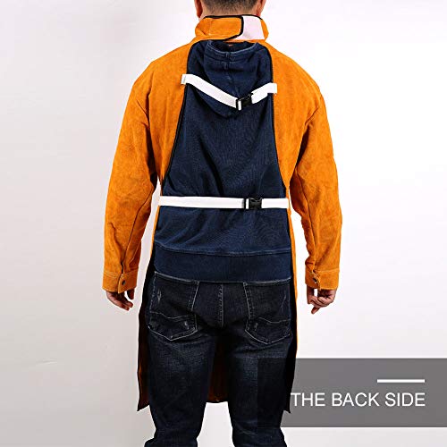 Welding Jacket Leather Apron Heavy-Duty Work Anti-scald Flame Resi...