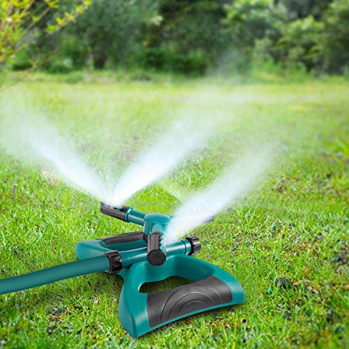 GOTSEVEN Garden Sprinkler, 360° Rotating Adjustable Lawn Sprinkler...