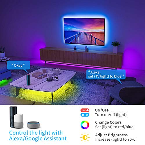 Govee 32.8ft LED Strip Lights Works with Alexa Google Home, Wirele...