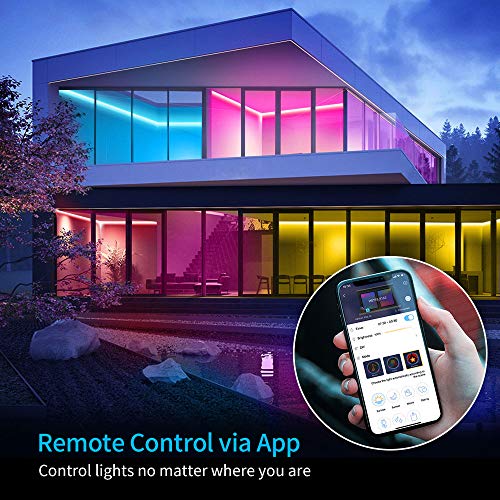Govee 32.8ft LED Strip Lights Works with Alexa Google Home, Wirele...