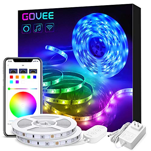 Govee 32.8ft LED Strip Lights Works with Alexa Google Home, Wirele...