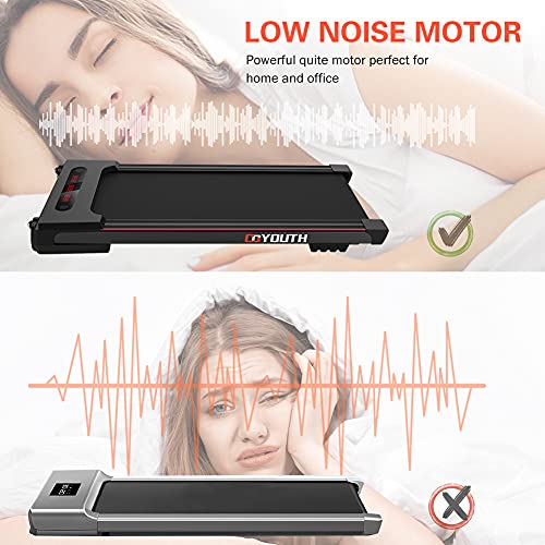 GOYOUTH 2 in 1 Under Desk Electric Treadmill Motorized Exercise Ma...