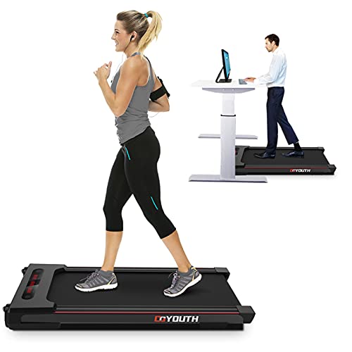 GOYOUTH 2 in 1 Under Desk Electric Treadmill Motorized Exercise Ma...