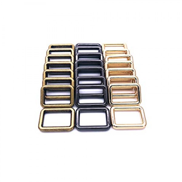 Goyunwell Metal Rectangle Ring Buckles Assorted Colors Webbing Str...