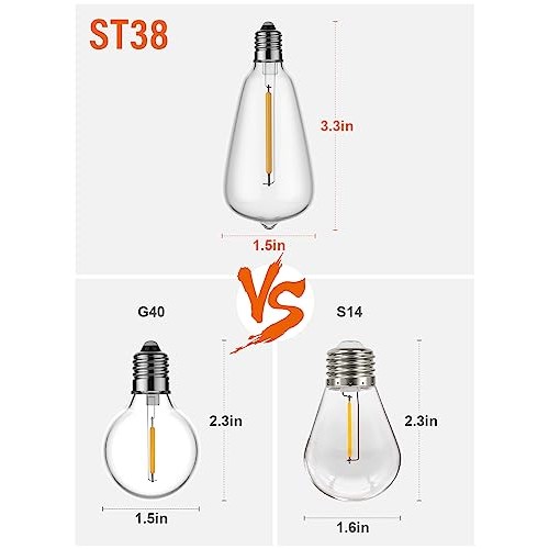 GPATIO Outdoor LED String Lights, 100FT2PACK*50FT Patio Lights w...