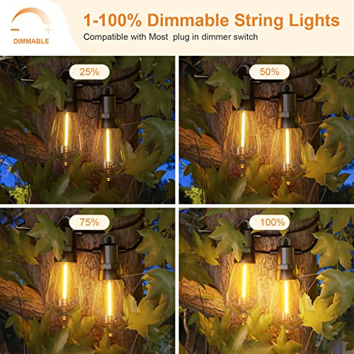 GPATIO Outdoor LED String Lights, 100FT2PACK*50FT Patio Lights w...