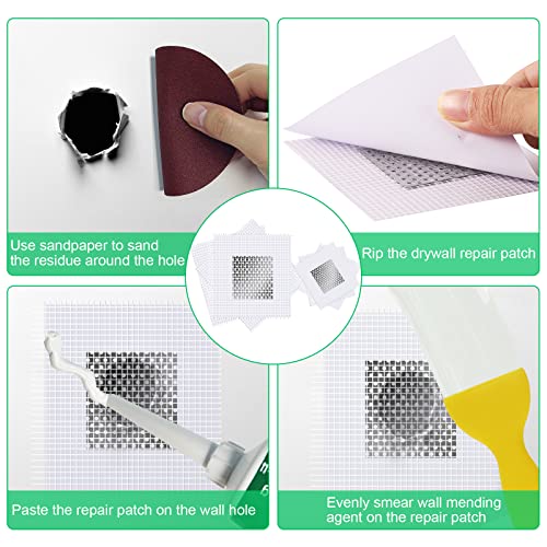 Drywall Repair Kit, 2 Pcs Spackle Wall Repair Patch Kit with Scrap...