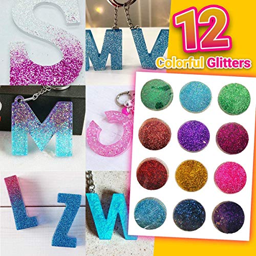 Graceduck Alphabet Epoxy Resin Silicone Molds - Number Letter Neck...