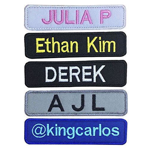 Custom Embroidery Military Number Name Patch, 3 Size 4”Width x 1”,...