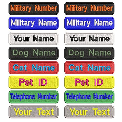 Custom Embroidery Military Number Name Patch, 3 Size 4”Width x 1”,...