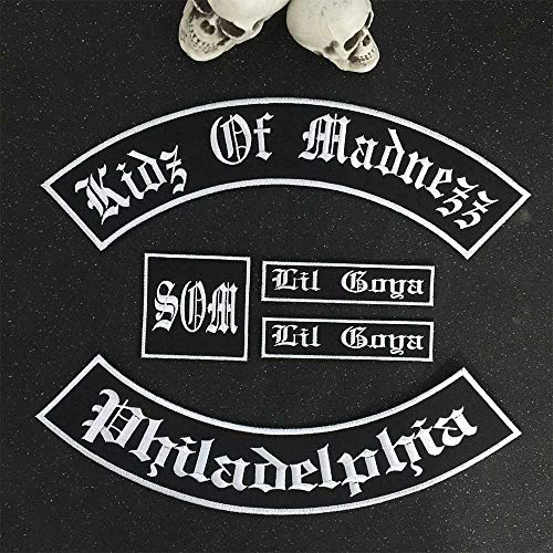 Custom Patch Vest Biker Motorcycle Rocker Name Patches White on B...