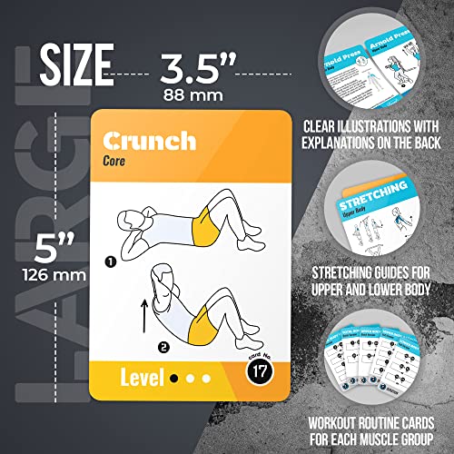 2-PACK Bodyweight & Dumbbell Workout Cards - Large Size 5 x 3.5...