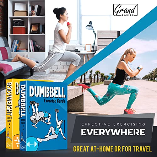 2-PACK Bodyweight & Dumbbell Workout Cards - Large Size 5 x 3.5...