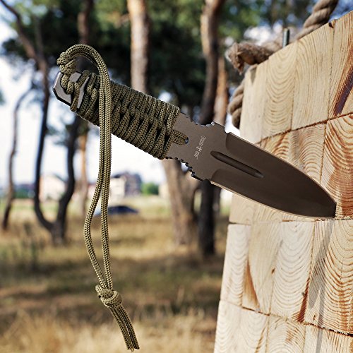 Grand Way Throwing Ninja Knife Paracord Handle - Real Fixed Blade ...