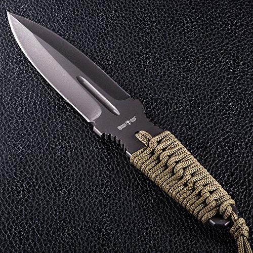 Grand Way Throwing Ninja Knife Paracord Handle - Real Fixed Blade ...
