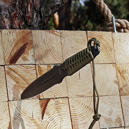 Grand Way Throwing Ninja Knife Paracord Handle - Real Fixed Blade ...