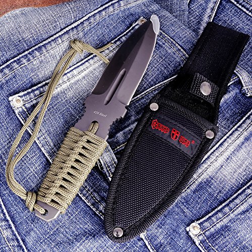 Grand Way Throwing Ninja Knife Paracord Handle - Real Fixed Blade ...