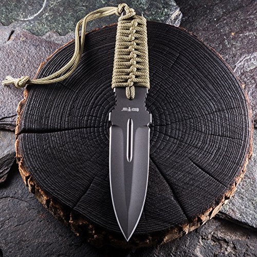 Grand Way Throwing Ninja Knife Paracord Handle - Real Fixed Blade ...
