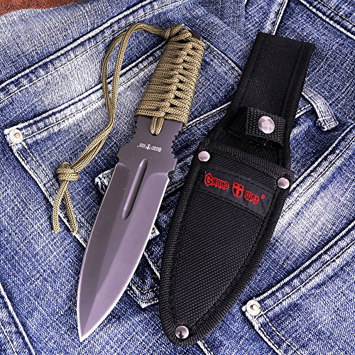 Grand Way Throwing Ninja Knife Paracord Handle - Real Fixed Blade ...