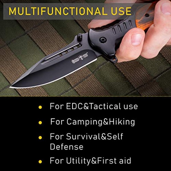 Pocket Knife Spring Assisted Folding Knives - Military EDC USMC Ta...