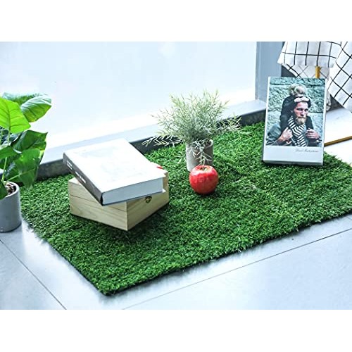 GRASSCLUB Grass Squares 4 Pack 12 x 12 Fake Grass Turf Patch f...