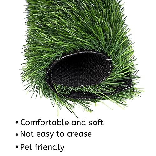 GRASSCLUB Grass Squares 4 Pack 12 x 12 Fake Grass Turf Patch f...
