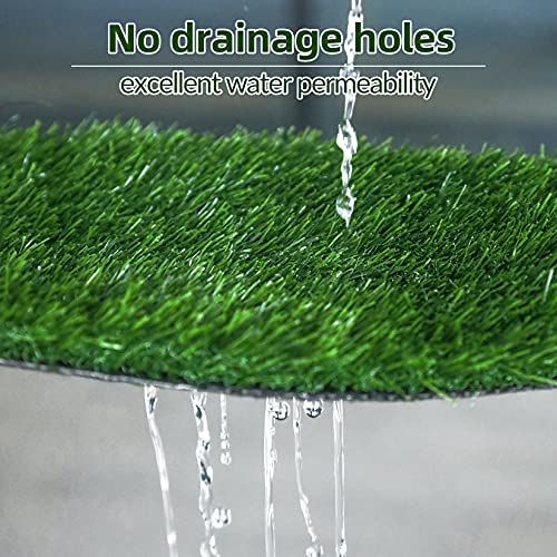 GRASSCLUB Grass Squares 4 Pack 12 x 12 Fake Grass Turf Patch f...