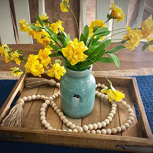 58inch Wood Beads Garland with Tassel - Natural Prayer Wood String...