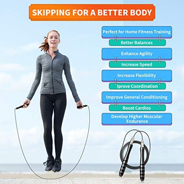 Details about   Speed Jump Rope Skipping Adjustable Self-Locking Cables Removable Tangle-Free 