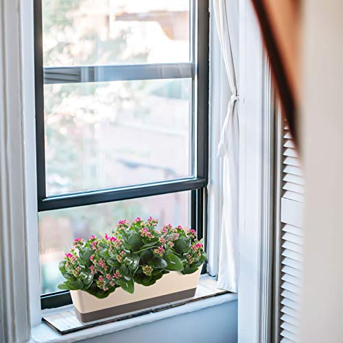 Indoor Windowsill Planter Boxes, Greaner 6 Pack 16 x3.8 Inch Recta...