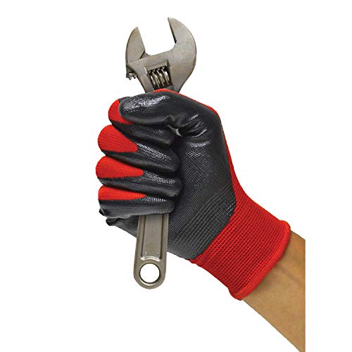 Grease Monkey Nitrile Coated Work Gloves - 15 Pairs - Size Large