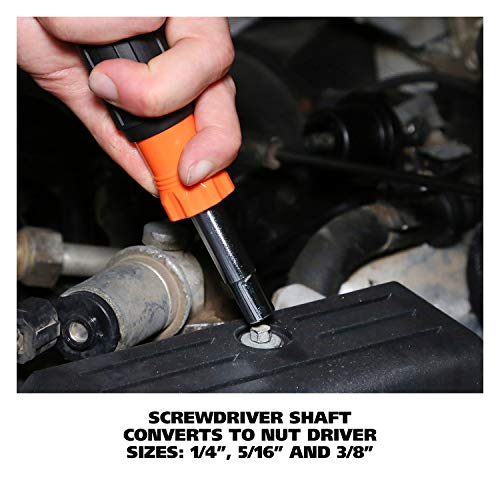 GreatNeck SD11RC 11 in 1 Screwdriver and Nut Driver Set, Multi-Bit...