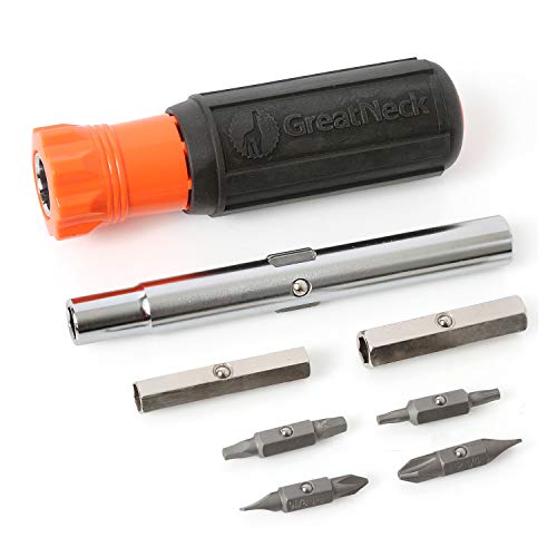 GreatNeck SD11RC 11 in 1 Screwdriver and Nut Driver Set, Multi-Bit...