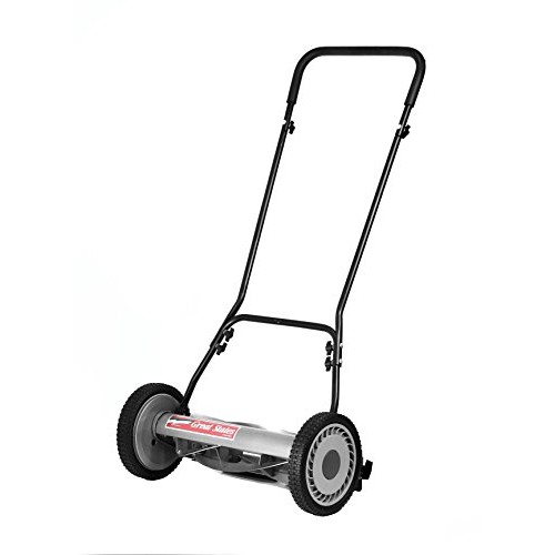 Great States 815-18 18-Inch 5-Blade Push Reel Lawn Mower, Grey